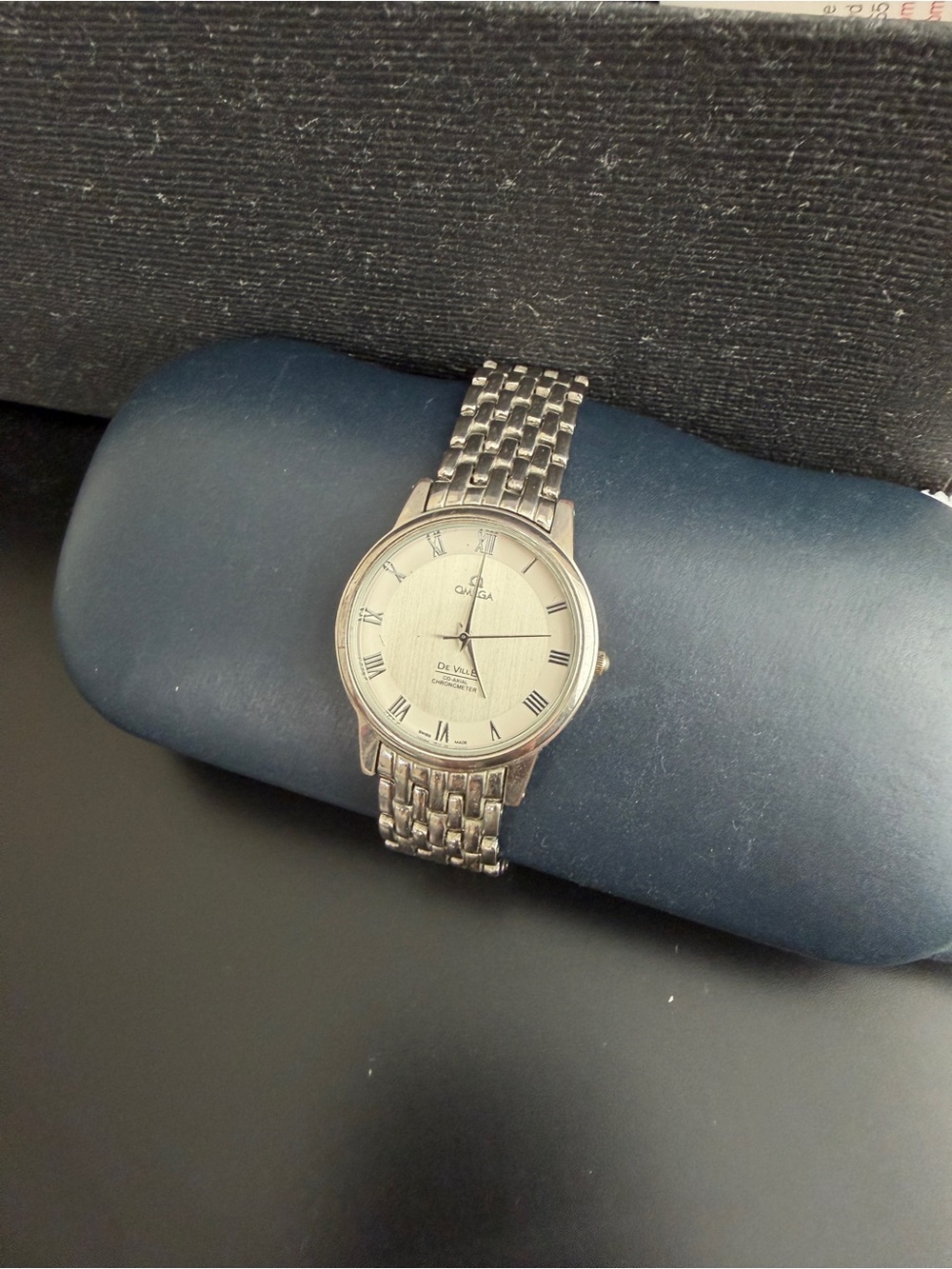 Silver-Tone Men's Dress Watch with Roman Dial
